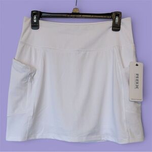 NWT RBX Active Women’s Skort White Small High Rise Compression Shorts Pockets